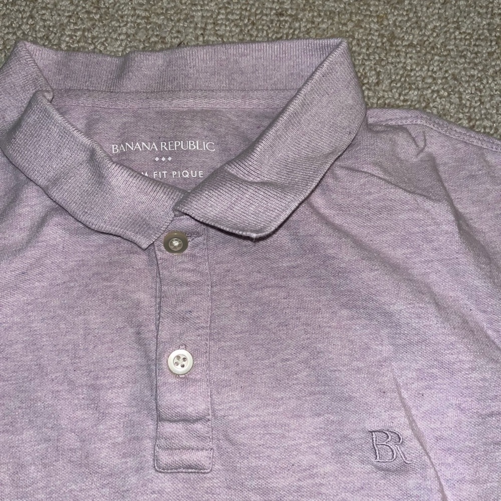 Banana Republic Men's Lavender Polo Shirt